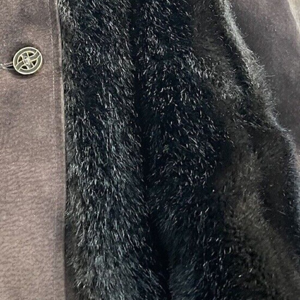 Lykafur Brown Faux Fur Coat for Women Vintage Tissavel France - Sz M w/S… - Picture 8 of 15